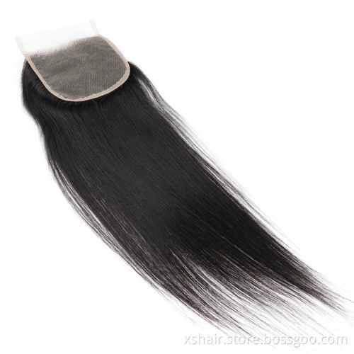 Wholesale Silky Straight Wave 4x4 5x5 Lace  Closure Raw Human Hair HD Lace Frontal Closure for Black Woman